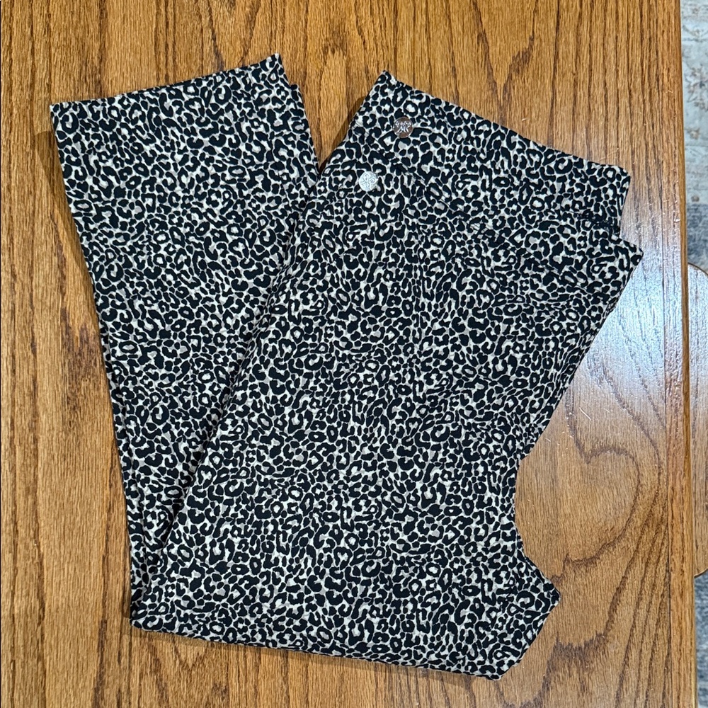 Rafaella Black and Cream Leopard Pants
